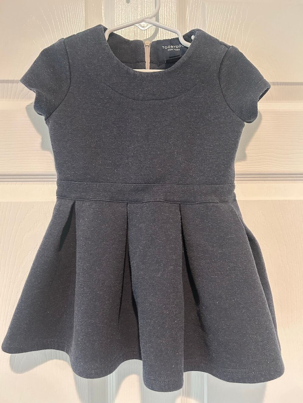 Toobydoo New York Girls 2 "Rock and Roll" Gray Pleated Skater Dress Kids Chic